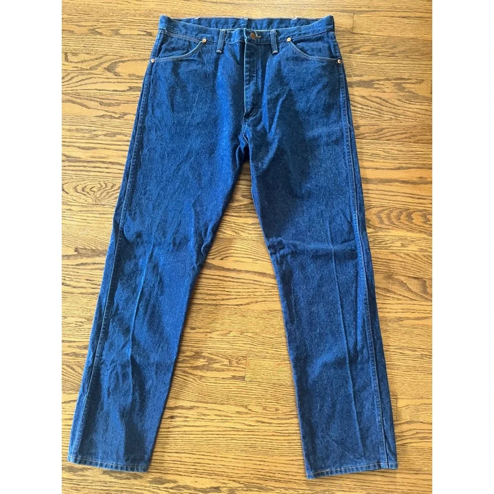 Vintage Wrangler 13MWZ Cowboy Cut Jeans Mens 38x33 Made in USA Indigo Denim